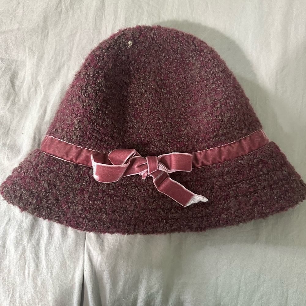 Liz Claiborne Burgundy Tweed Hat